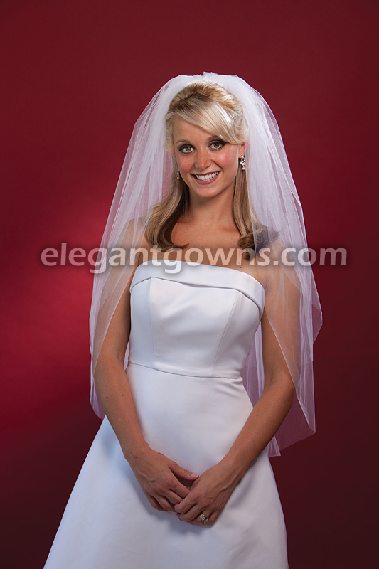 Clearance Sparkle White Fingertip Wedding Veil 2011-16_C - Click Image to Close