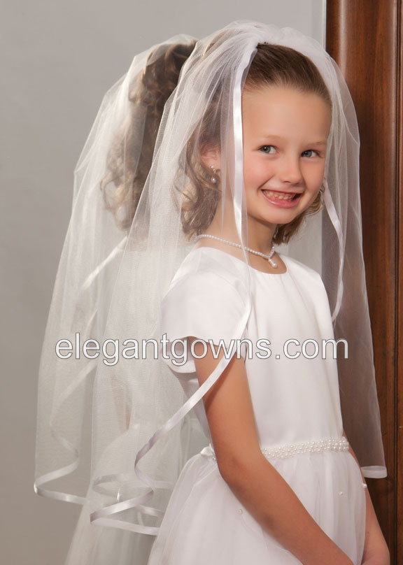 Flower Girl/Communion Veil M-251-3R - Click Image to Close