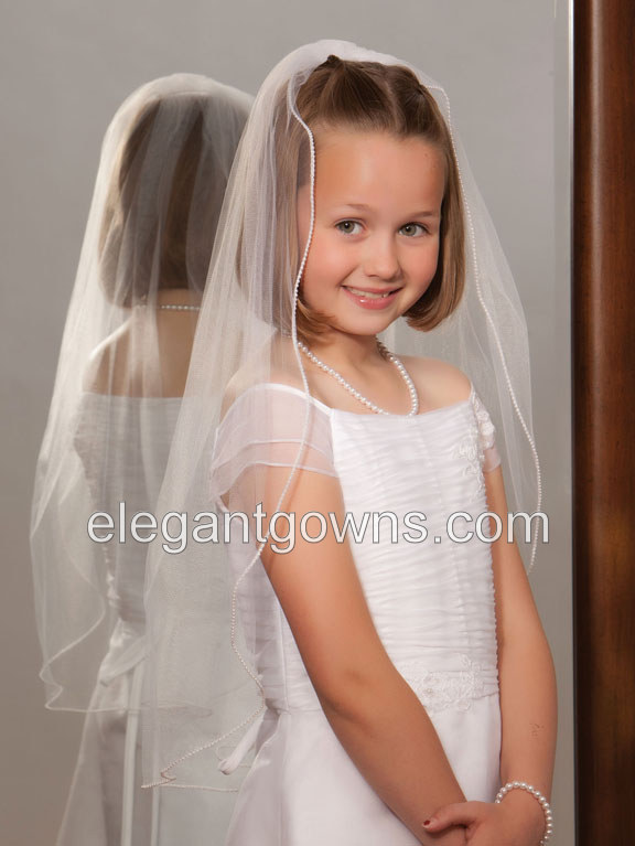 Flower Girl/Communion Veil M-251-P - Click Image to Close