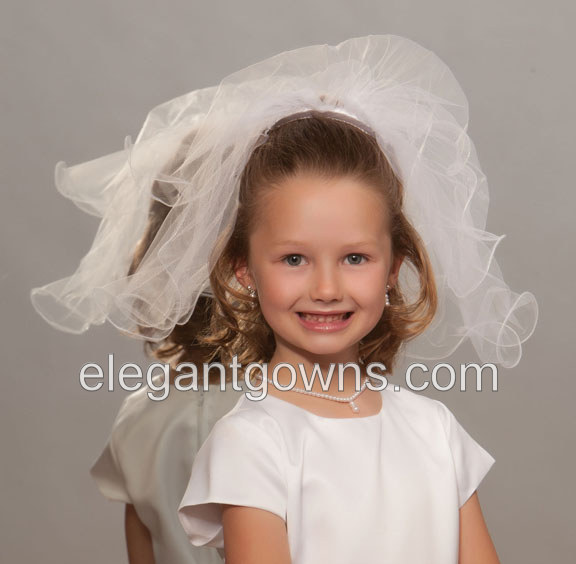 Flower Girl/Communion Veil MC-152-F - Click Image to Close
