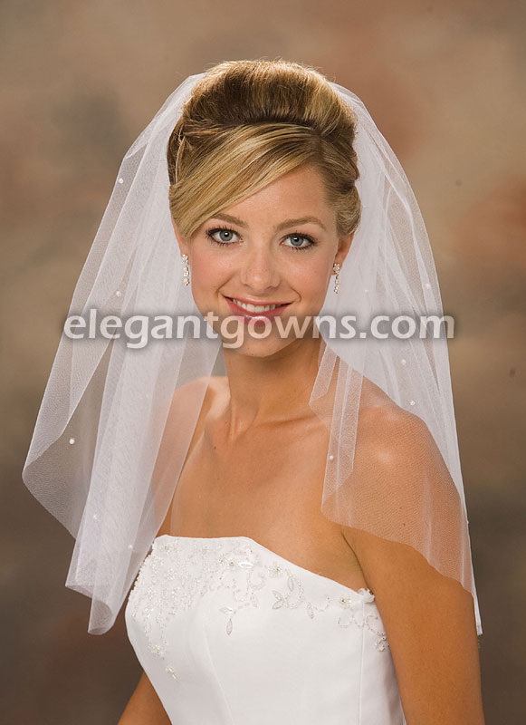 1 Tier Shoulder Length Cut Edge Wedding Veil 1-201-CT-P - Click Image to Close