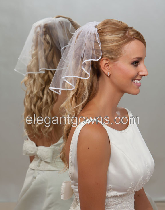 1 Tier Ear Length Wedding Veil 5-151-1R - Click Image to Close