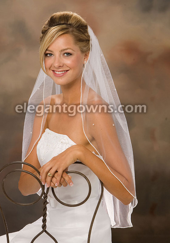 Clearance White Waist Length Wedding Veil 2012-2_C - Click Image to Close