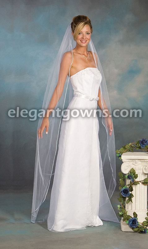 1 Tier Floor Length Veil Light Blue Rattail Edge 5-721-RT-LB - Click Image to Close