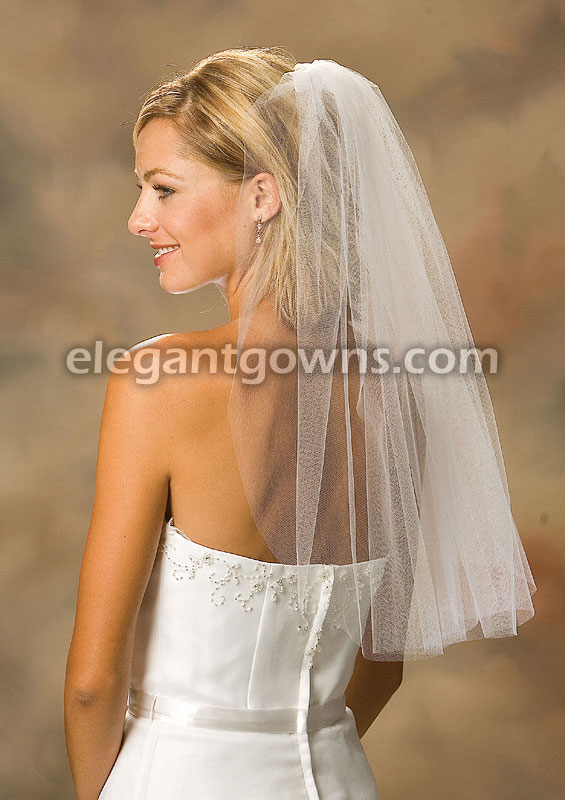 1 Tier Elbow Length Cut Edge Wedding Veil 7-251-CT - Click Image to Close