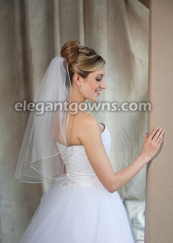 1 Tier Elbow Length Veil Antique Silver Rattail Edge 7-251-RT-AS - Click Image to Close
