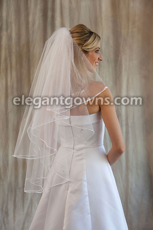 Clearance Ivory Waist Length Wedding Veil 2012-20_C - Click Image to Close