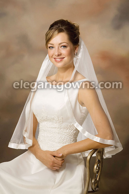 1 Tier Elbow Length Cut Edge Circular Cut Wedding Veil C1-251-7R - Click Image to Close
