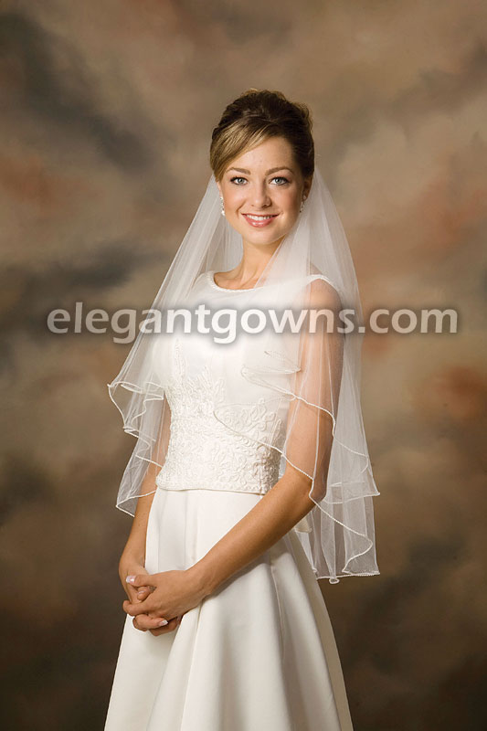 2 Tier Waist Length Pearl Edge Circular Cut Bridal Veil C1-302-P - Click Image to Close