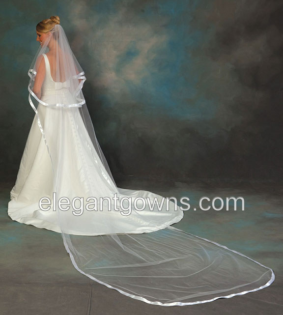 2 Tier Cathedral #2 Length 7/8" Ribbon Edge Veil C5-1442-7R - Click Image to Close