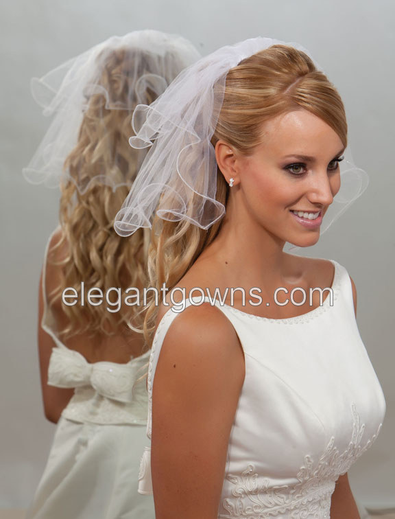 2 Tier Neck Length Wedding Veil C5-152-F - Click Image to Close