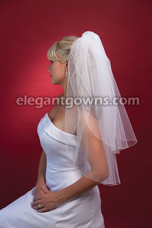 2 Tier Waist Length Corded Edge Standard Veil 72" Wide S7-302-C - Click Image to Close