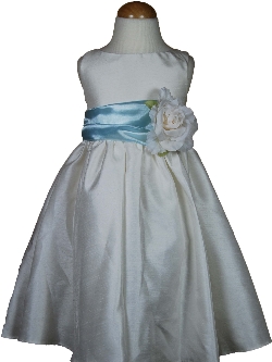 Bella Flower Girl Dress Baby Blue Sash