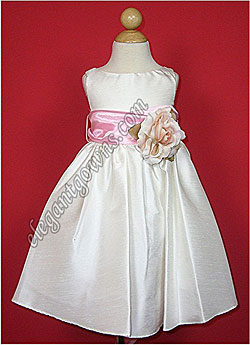 Bella Flower Girl Dress Pink Sash