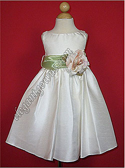 Bella Flower Girl Dress Sage Sash