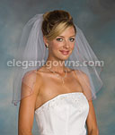 1 Tier Shoulder Length Veil With Red Pencil Edge 1-201-C-RD