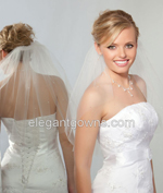 1 Tier Shoulder Length Cut Edge Wedding Veil 1-201-CT-P