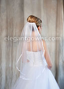 1 Tier Glimmer Veil with 3/8" White Ribbon Edge 5-301-3R-W-GL