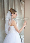 1 Tier Elbow Length Veil with Lavender Rattail Edge 7-251-RT-LV