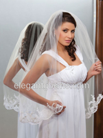 1 Tier Fingertip Length Lace #4 Edge Wedding Veil 7-361-B4L