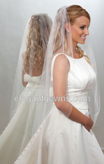 1 Tier Knee Length Corded/Pencil Edge Wedding Veil 7-451-C-P