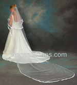 2 Tier Cathedral #2 Length 7/8" Ribbon Edge Veil C5-1442-7R