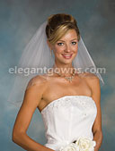 2 Tier Shoulder Veil with Antique Gold Pencil Edge C5-202-C-AG