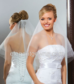 2 Tier Elbow Length Cut Edge Wedding Veil C7-252-CT