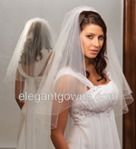 2 Tier Waist Length Corded Edge Circular Veil 72" Wide C7-302-C