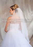 2Tier Fingertip Length Veil Antique Gold Corded Edge C7-362-C-AG