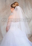 2 Tier Fingertip Length Veil Lavender Corded Edge C7-362-C-LV