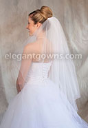 2 Tier Fingertip Length Veil Pink Corded Edge C7-362-C-PK