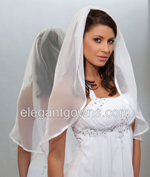 1 Tier Waist Length Chiffon Wedding Veil 108" Wide CH-301-3R