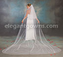2 Tier Cathedral #2 Veil with Red Pencil Edge S1-1442-C-RD