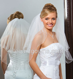2 Tier Elbow Length Corded Edge Standard Wedding Veil S1-252-C