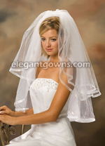 Clearance - Ivory 2 Tier Waist Length Veil 2011-2_C