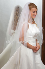 2 Tier Knee Length Cut Edge Standard Cut Wedding Veil S1-452-CT