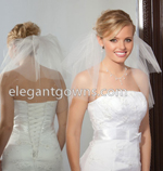 2 Tier Shoulder Length Cut Edge Wedding Veil S5-202-CT-P