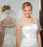 2 Tier Shoulder Length Soutache Edge Wedding Veil S5-202-ST