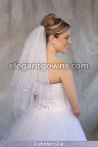 Victorian Lilac Colored 1/8 Ribbon Edge Wedding Veil