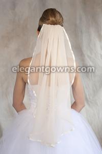 Ivory Colored 3/8" Ribbon Edge Wedding Veil