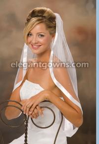 7/8 inch ribbon wedding veil