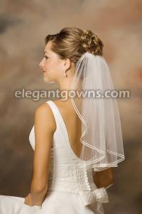 Double Soutache Edge Wedding Veil