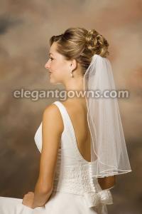 Tiny Rhinestone Edge Wedding Veil