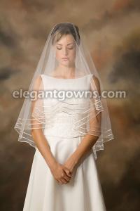 Triple Rattail Edge Wedding Veil