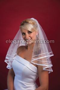 Double Ribbon Edge Wedding Veil