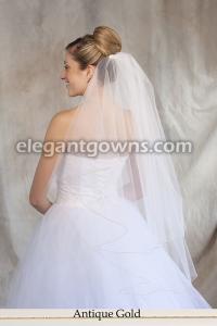 Antique Gold Pencil/Corded Edge Wedding Veil