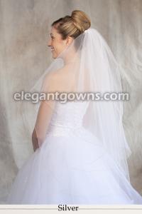 Antique Silver Pencil/Corded Edge Wedding Veil