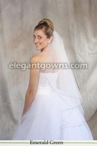 Emerald Pencil/Corded Edge Wedding Veil