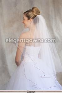 Garnet Pencil/Corded Edge Wedding Veil